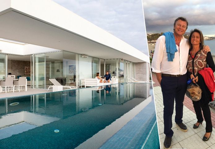 Geert Thiers en Myriam Vandoorne genieten in hun tweede verblijf op Tenerife van een riant uitzicht, maar ook de villa zelf is een lust voor het oog.