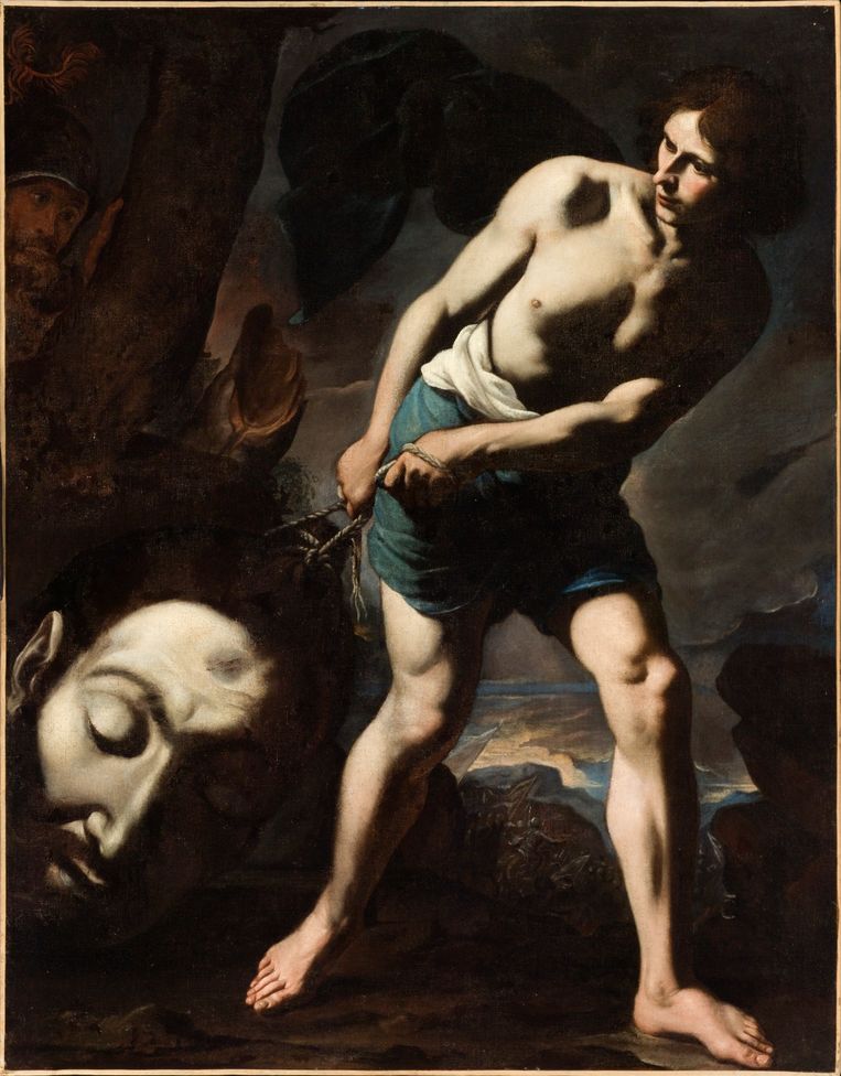 ‘David with the head of Goliath’ (1635) Italiaanse barokschilder Andrea Vaccaro.  Beeld Los Angeles County Museum Art
