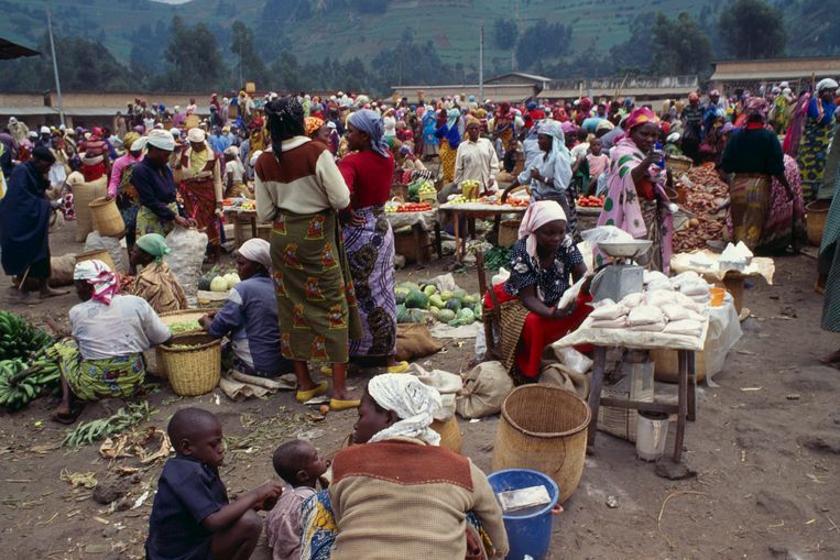 Een drukke markt in noorden van Rwanda.  Beeld © © Eye Ubiquitous