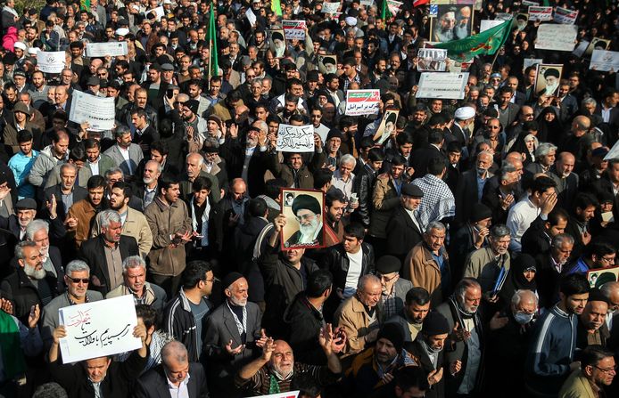 Ook in Teheran werd er vandaag geprotesteerd.