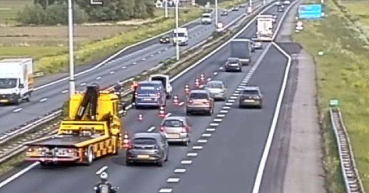 File op A12 door ongeluk lost snel op.