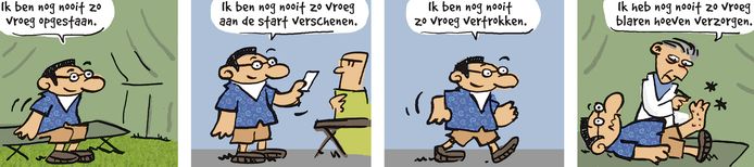 Deze strip van Herman Roozen is verschenen rond de Nijmeegse Vierdaagse.