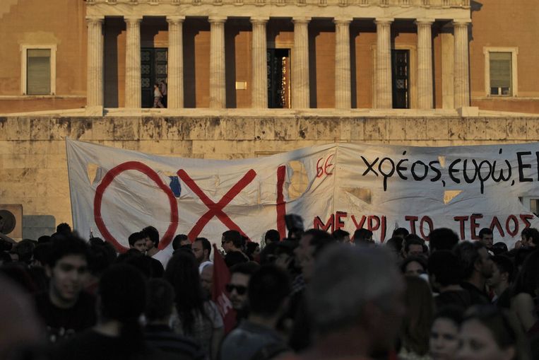 Demonstratie in Athene. Beeld epa