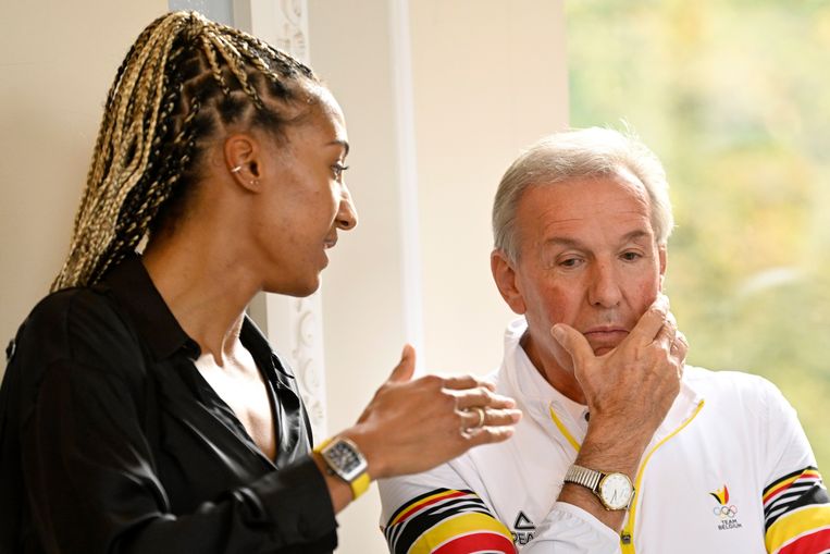 Er kwam een breuk tussen Thiam en trainer Roger Lespagnard. Beeld Photo News