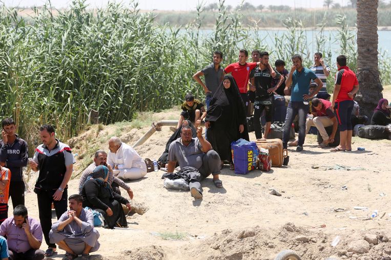 Gevluchte inwoners van Ramadi. Beeld epa