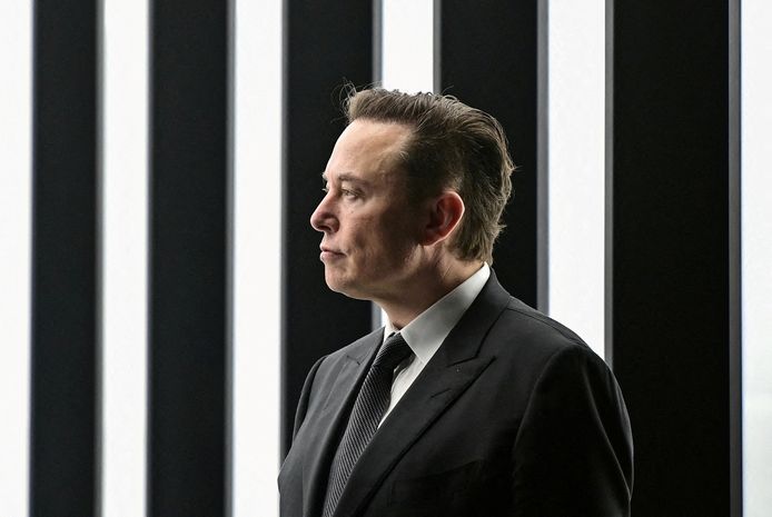 Beeld ter illustratie. Elon Musk op de opening van de nieuwe Tesla Gigafactory voor elektrische auto's in Grünheide, Duitsland.