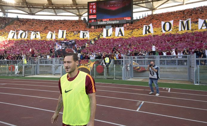 Francesco Totti vlak voor zijn laatste duel voor AS Roma.