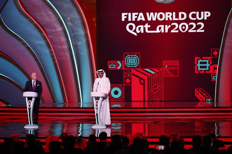 Eerder deze maand vonden de lotingen voor het WK in Qatar plaats. Beeld ANP