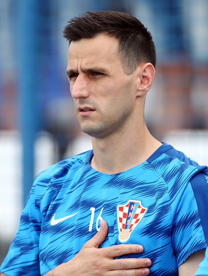 Nikola Kalinic voor het oefenduel met Senegal in aanloop naar het WK.