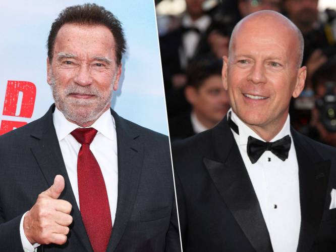 Vroeger lachte hij met z'n ‘tandenstoker-armen’, maar nu praat Arnold Schwarzenegger vol lof over Bruce Willis