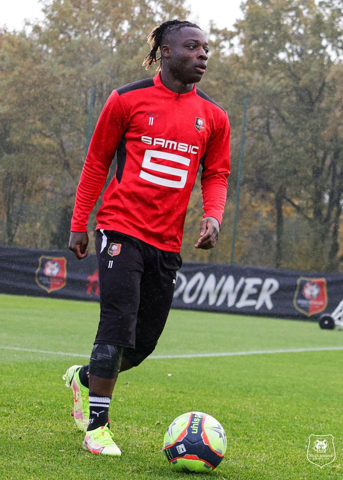 Jeremy Doku op training bij Rennes