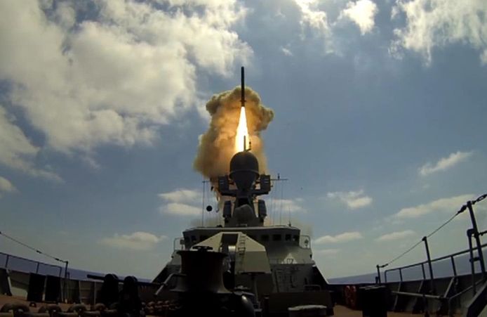 Un missile russe Kalibr lancé depuis la mer Méditerranée (archives).