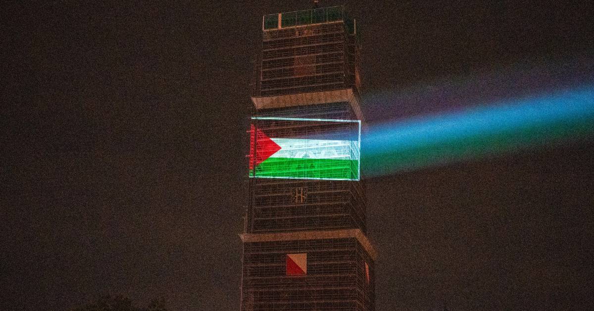 Extinction Rebellion responsable du drapeau palestinien sur la tour Dom : « C’est un doigt d’honneur » |  Utrecht