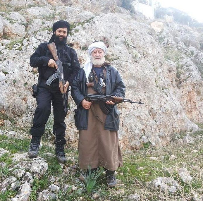 Bassam Ayachi en Syrie (à droite).