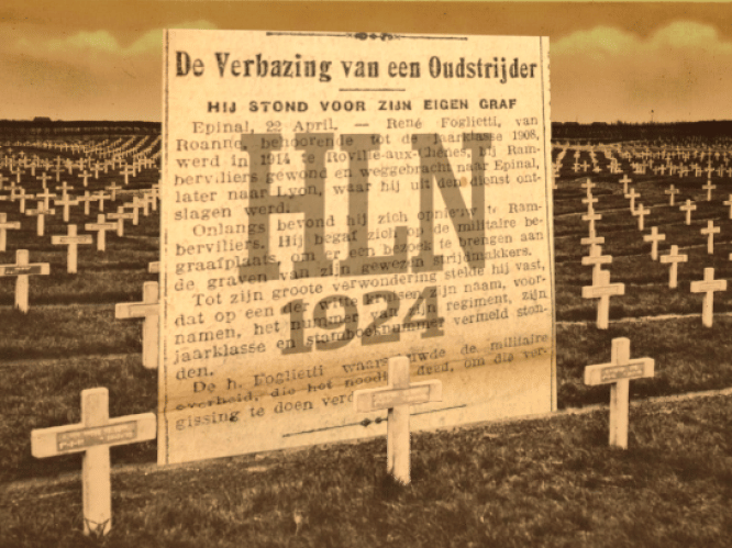 ▶HLN 1924: “Hij stond voor zijn eigen graf.”