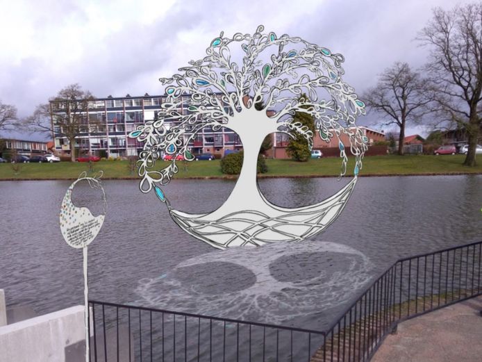 Een fotobewerking van Iris Burghout geeft aan hoe de Kayersbron er uit gaat zien