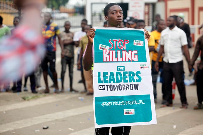 Demonstranten protesteren in Nigeria.