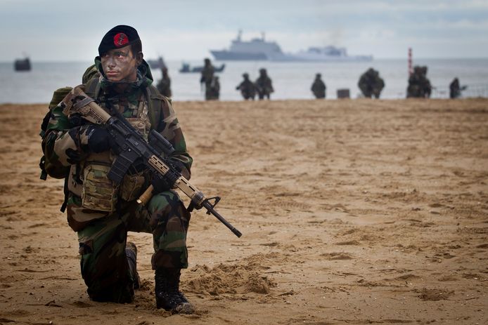 Mariniers tijdens een oefening.