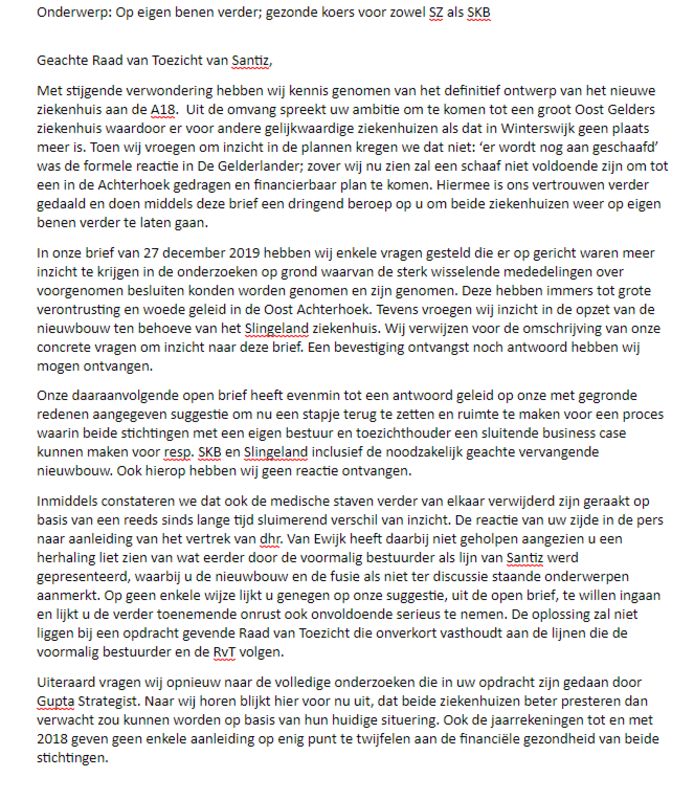 De open brief.