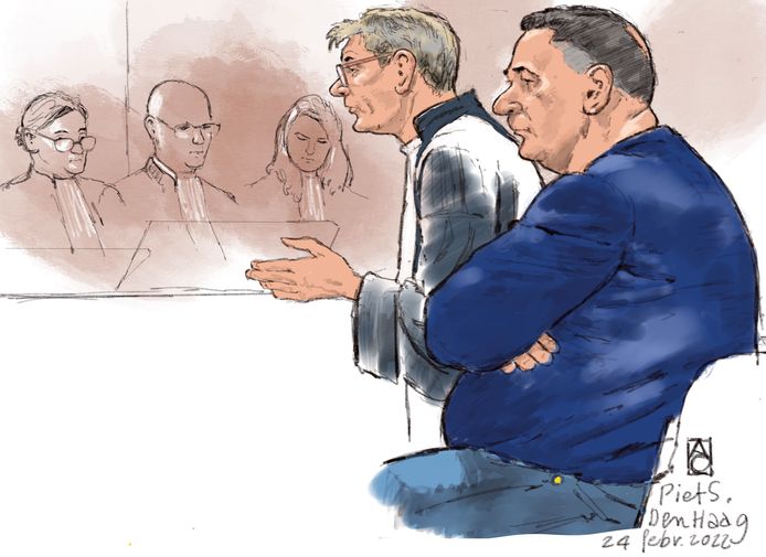 Rechtbanktekening van  godfather Piet S.