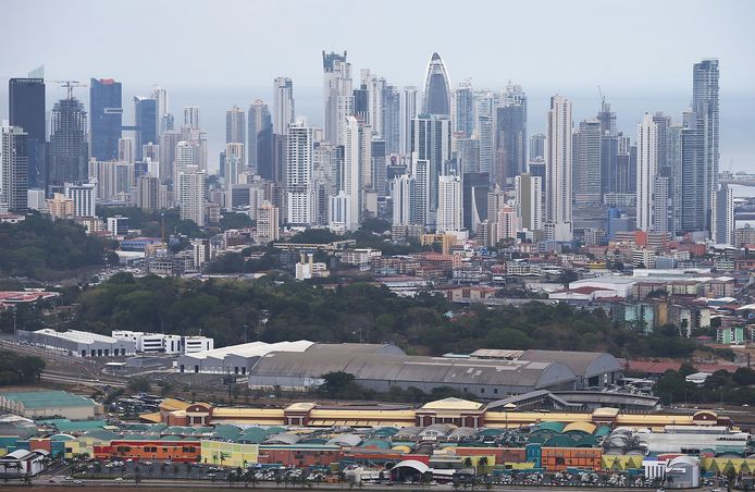 De skyline van Panama City. Panama kwam symbool te staan voor belastingparadijzen door de onthullingen in de Panama Papers.