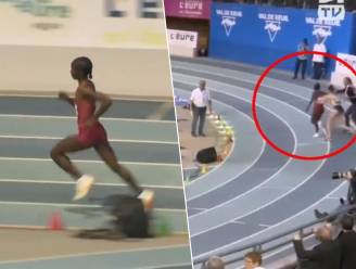 KIJK. Ongezien: Ethiopische atlete stopt rondje te vroeg met lopen, ploft neer op de baan en... zet alsnog beste jaartijd neer