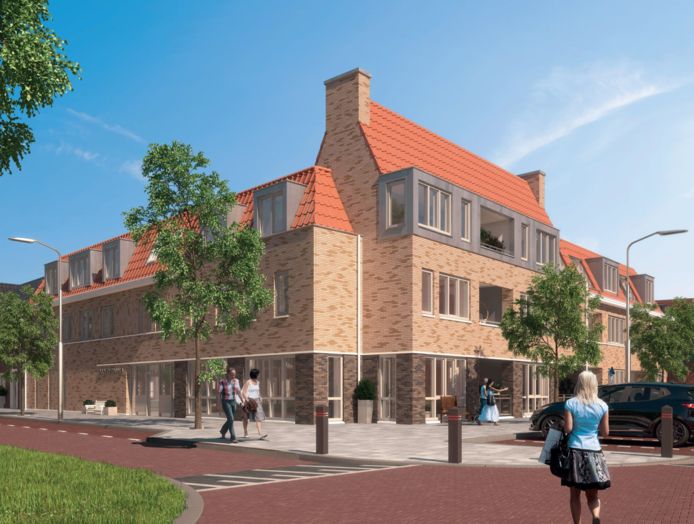 Het beoogde appartementencomplex dat verwijst naar de oude bakkerij.