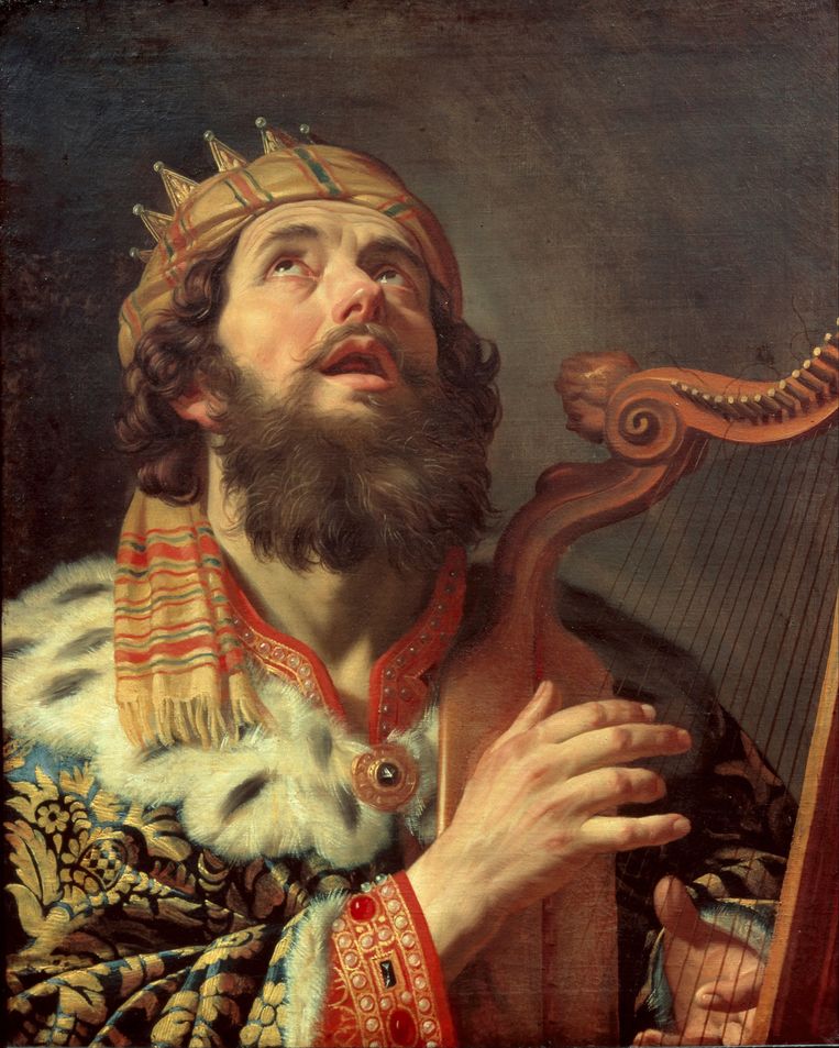 'Koning David bespeelt de harp' (1622) van Gerard van Honthorst Beeld Wikimedia