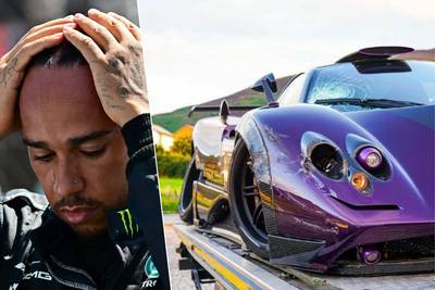 Het beeld dat Lewis Hamilton ongetwijfeld doet huiveren: zijn Pagani Zonda van 10 miljoen vernield