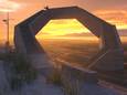 De zonsondergang krijgt een heel andere dimensie vanop het geplande uitkijkplatform Westerpunt