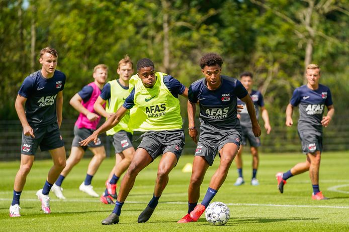 Peer Koopmeiners, Myron Boadu en Calvin Stengs eerder deze week tijdens een training.