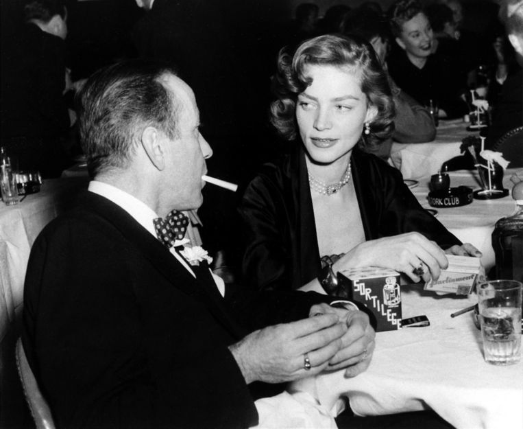 1950, met echtgenoot Humphrey Bogart Beeld ap