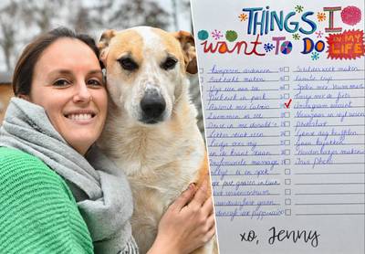 Mélody (33) stelt bucketlist op voor terminaal zieke hond Jenny (9): “Haar laatste maanden moeten fantastisch zijn”