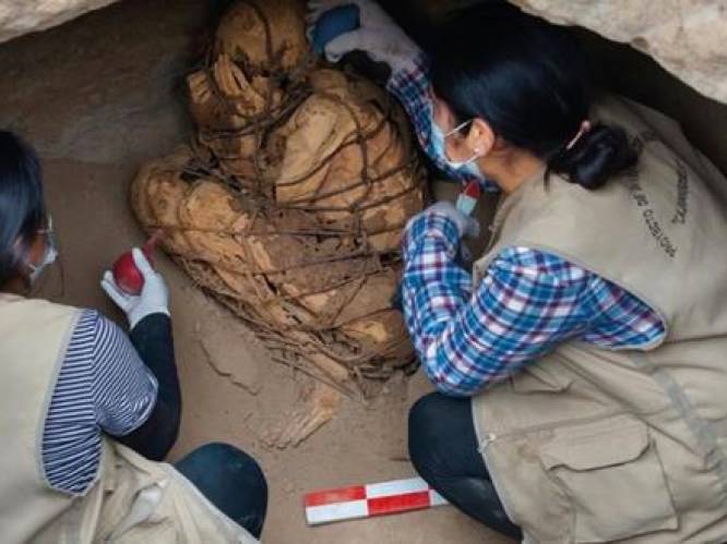 Archeologen vinden mummie van 800 jaar oud in Peru: “Volledig vastgebonden met touwen”