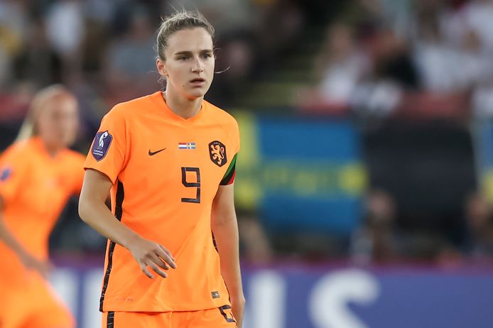 Vivianne Miedema tijdens de wedstrijd tegen Zweden.