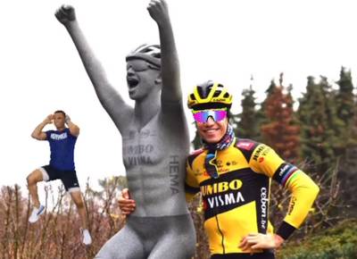 Bianchi zwaait Van Aert uit met standbeeld van Strade Bianche-zege: “Ik ben overdonderd”