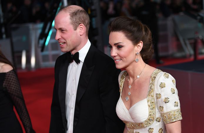 Prins William en zijn vrouw Catherine bij de BAFTA's.