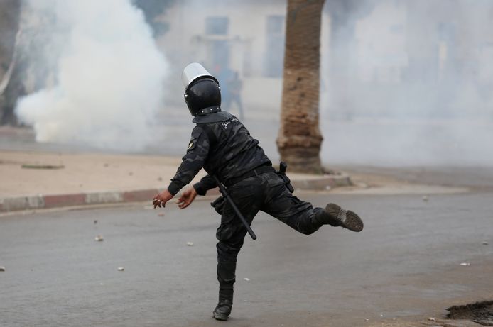 Protesten in de Tunesische stad Terbourba, ten zuiden van de hoofdstad Tunis.