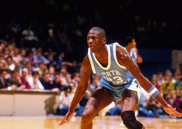 Michael Jordan als speler van North Carolina.