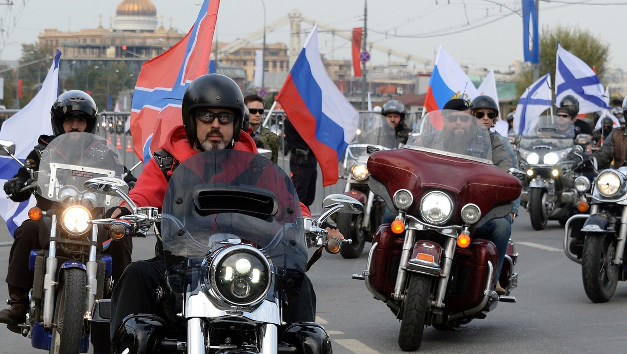 Russische motorclub de Nachtwolven. Beeld anp