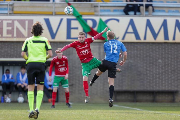 Afscheidnemend kapitein Jens Podevijn scoorde vorige week tegen Torhout voor het eerst in zijn carrière twee doelpunten.