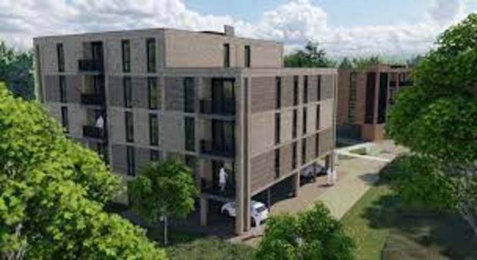 Appartementencomplexen De Nieuwe Haghe I & II op voormalige locatie Sportfondsenbad.