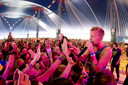 Tijdens een optreden op Lowlands.