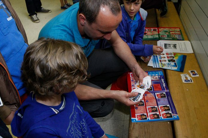 Illustratie: Panini stickers ruilbeurs
