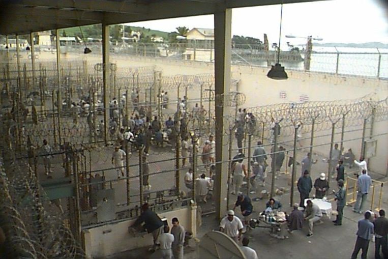 De buitenruimte van de San Quentin-gevangenis. Datum onbekend. Beeld epa