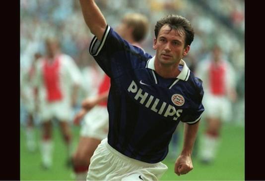 Marc Degryse in actie als PSV'er, eind jaren negentig van de vorige eeuw.