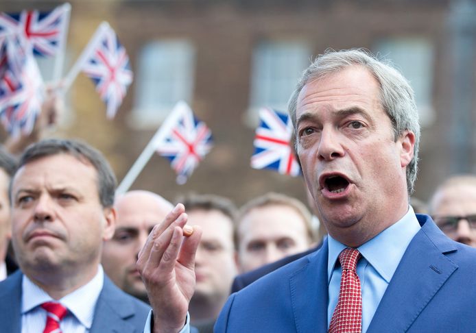 Miljonair Arron Banks en zijn bondgenoot Nigel Farage.