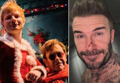 CELEB 24/7. Ed Sheeran en Elton John brengen een kerstsingle uit en David Beckham is gebeten door zijn dochter