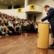 Op de eerste woke-lezing van Bart De Wever (N-VA) in Leuven: ‘Vlaams Belang is de pornoboer in dit verhaal’