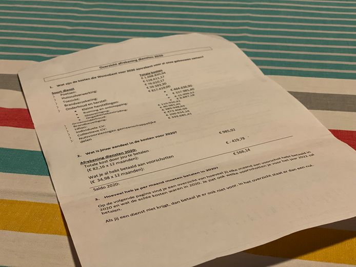Op de afrekening staan algemene kosten van Woningent.